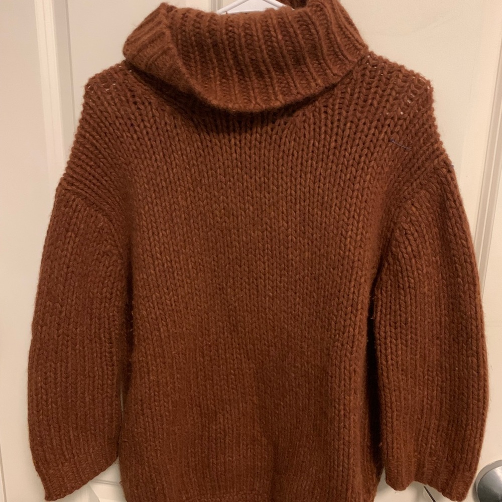 J crew chunky knit brown wool sweater new